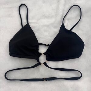 Black triangle bikini top with torse wrap